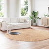 Vidaxl hoogpolig vloerkleed navarra 240x240 cm polyester beige