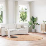 Vidaxl hoogpolig vloerkleed navarra 240x240 cm polyester beige - afbeelding 1