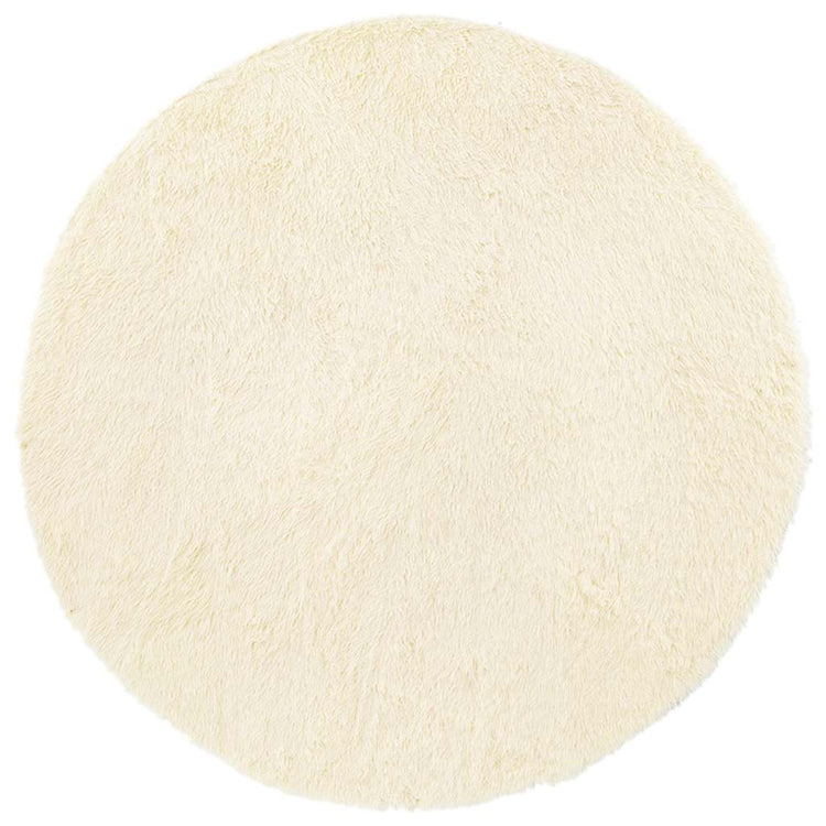 Vidaxl hoogpolig vloerkleed navarra 240x240 cm polyester crèmekleurig