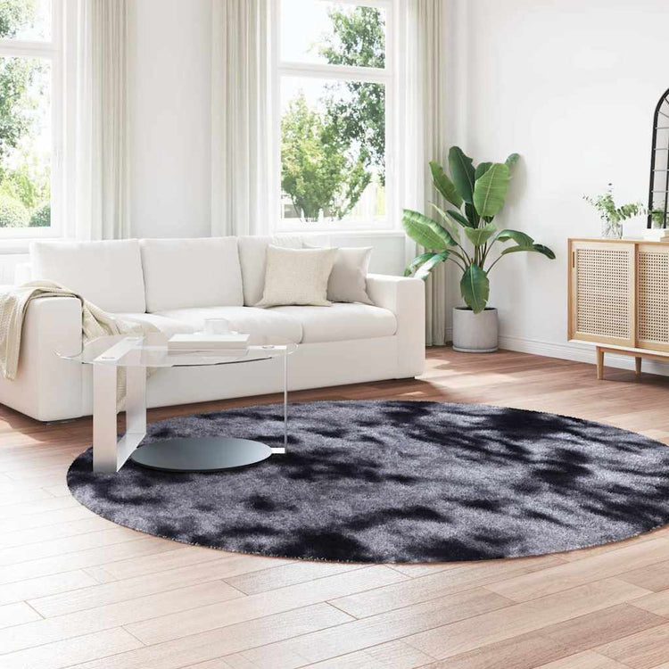 Vidaxl hoogpolig vloerkleed navarra 240x240 cm polyester donkergrijs