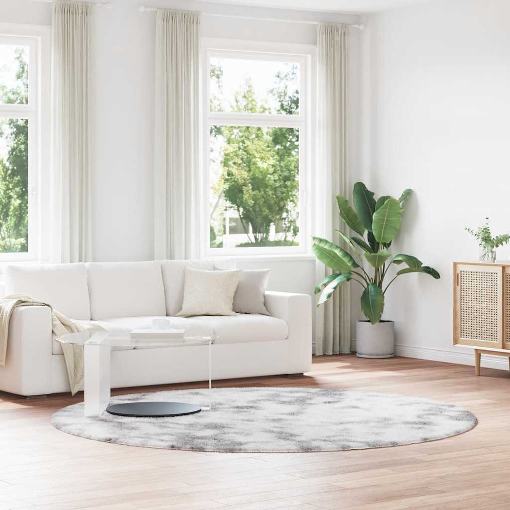 Vidaxl hoogpolig vloerkleed navarra 240x240 cm polyester zilvergrijs