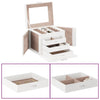 Vidaxl sieradendoosje 4laags spiegel afsluitbaar 22,5x17,5x16,5 cm wit