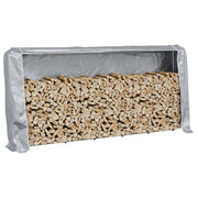 Vidaxl haardhoutrek met regenhoes 300x25x150 cm gegalvaniseerd staal - afbeelding 1