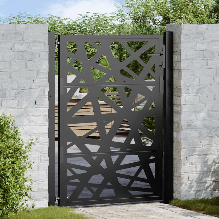 Vidaxl poort met lichtontwerp 100x125 cm staal zwart