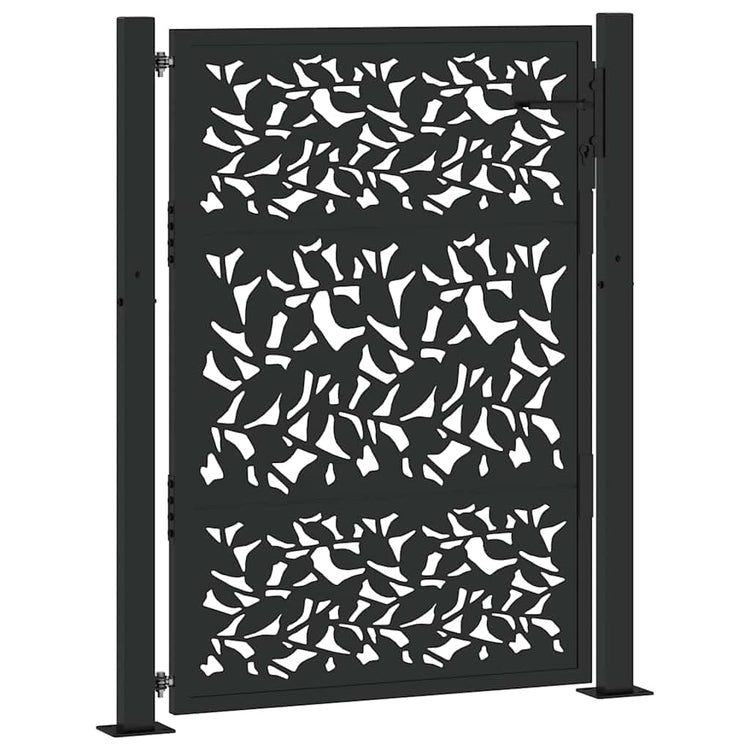 Vidaxl poort met bladontwerp 100x125 cm staal zwart