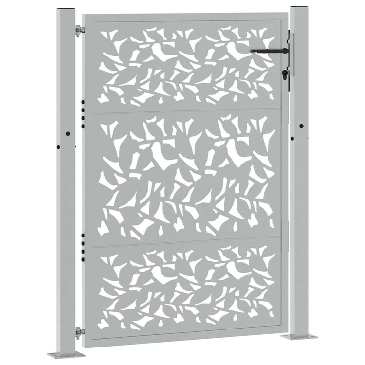 Vidaxl poort met bladontwerp 100x125 cm weervast staal