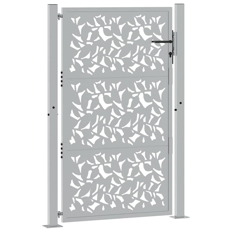 Vidaxl poort met bladontwerp 100x150 cm weervast staal
