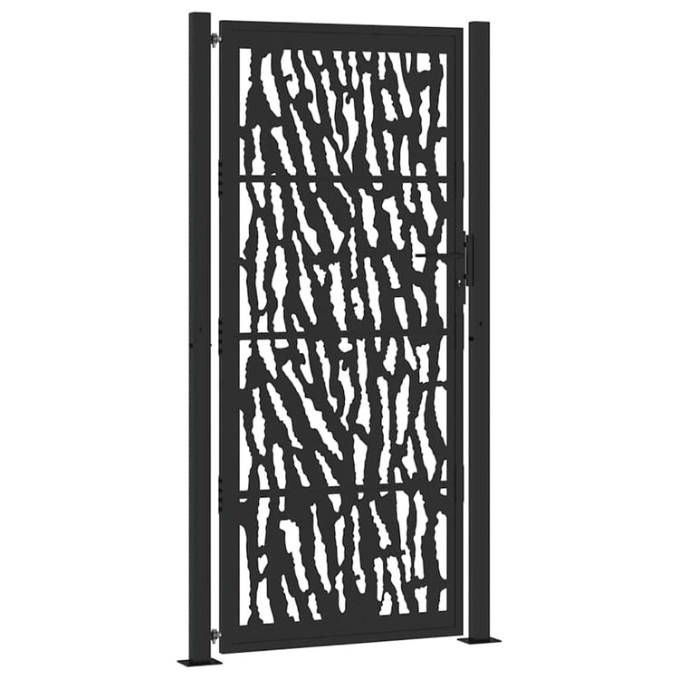 Vidaxl poort met sporenontwerp 100x200 cm staal zwart