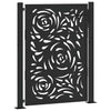 Vidaxl poort met vlamontwerp 100x125 cm staal zwart
