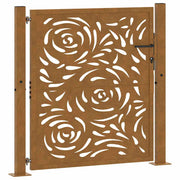 Vidaxl poort met vlamontwerp 100x100 cm weervast staal - afbeelding 2