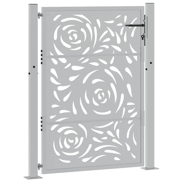 Vidaxl poort met vlamontwerp 100x125 cm weervast staal