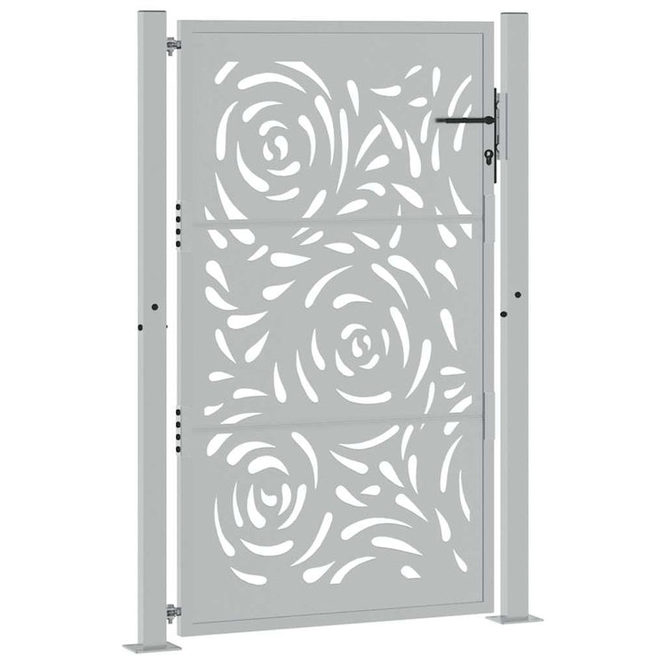 Vidaxl poort met vlamontwerp 100x150 cm weervast staal