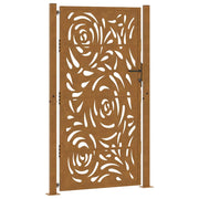 Vidaxl poort met vlamontwerp 100x175 cm weervast staal - afbeelding 2
