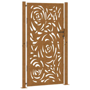 Vidaxl poort met vlamontwerp 100x200 cm weervast staal - afbeelding 2
