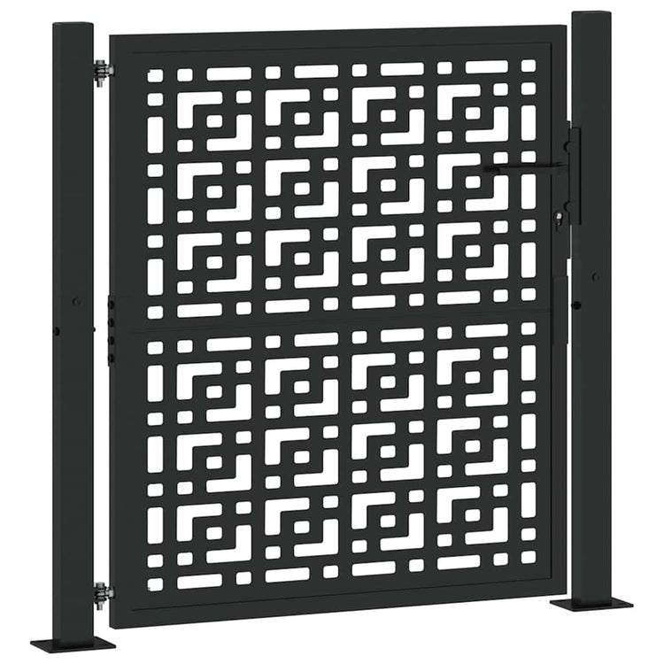 Vidaxl poort met kruisontwerp 100x100 cm staal zwart