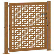 Vidaxl poort met kruisontwerp 100x100 cm weervast staal - afbeelding 2