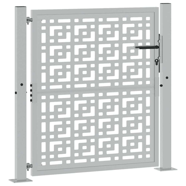 Vidaxl poort met kruisontwerp 100x100 cm weervast staal