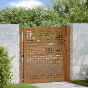 Vidaxl poort met kruisontwerp 100x100 cm weervast staal - afbeelding 1