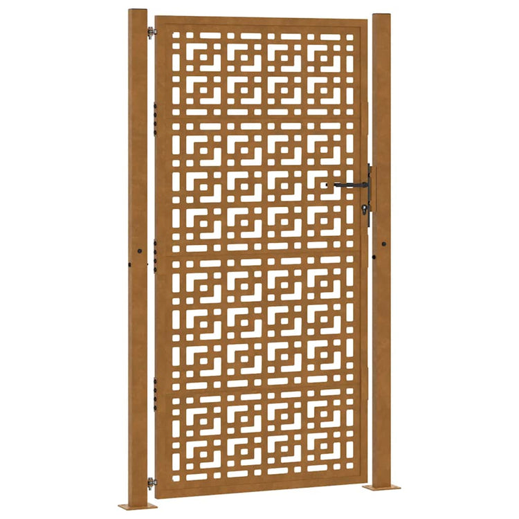 Vidaxl poort met kruisontwerp 100x200 cm weervast staal