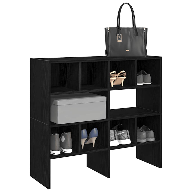 Vidaxl schoenenrekken 2 st stapelbaar 89,5x30x40 cm zwart eikenkleurig
