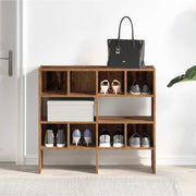 Vidaxl schoenenrekken 2 st stapelbaar 89,5x30x40 cm oud houtkleurig - afbeelding 3