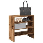 Vidaxl schoenenrekken 2 st stapelbaar 60x30x30,5 cm oud houtkleurig - afbeelding 1