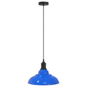 Vidaxl hanglamp in hoogte verstelbaar e27 ø31 cm metaal donkerblauw - afbeelding 2