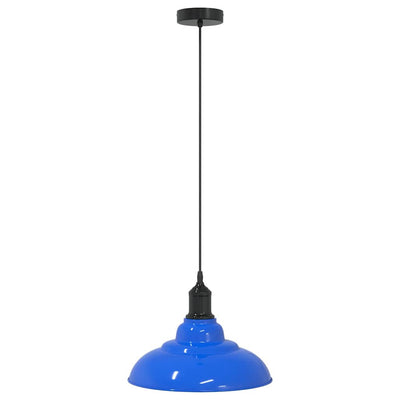 Vidaxl hanglamp in hoogte verstelbaar e27 ø31 cm metaal donkerblauw