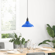 Vidaxl hanglamp in hoogte verstelbaar e27 ø31 cm metaal donkerblauw - afbeelding 3