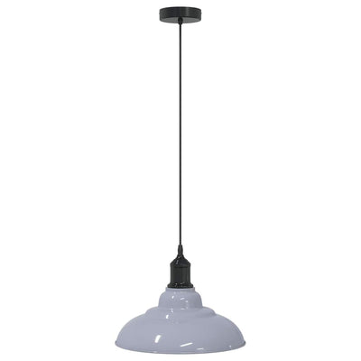 Vidaxl hanglamp in hoogte verstelbaar e27 ø31 cm metaal glanzend grijs