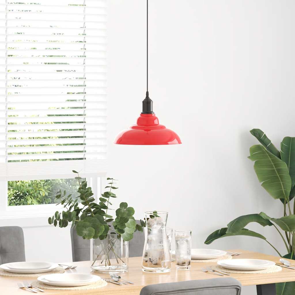 Vidaxl hanglamp in hoogte verstelbaar e27 ø31 cm metaal glanzend rood