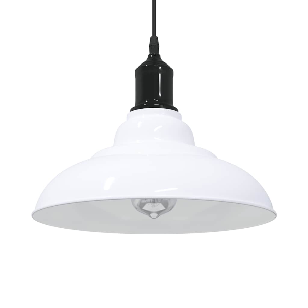 Vidaxl hanglamp in hoogte verstelbaar e27 ø31 cm metaal glanzend wit