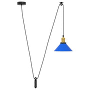 Vidaxl hanglamp in hoogte verstelbaar e27 ø22 cm metaal donkerblauw - afbeelding 2