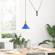 Vidaxl hanglamp in hoogte verstelbaar e27 ø22 cm metaal donkerblauw - afbeelding 3