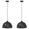 Vidaxl hanglampen 2 st in hoogte verstelbaar e27 30 cm metaal zwart