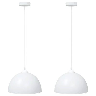 Vidaxl hanglampen 2 st in hoogte verstelbaar e27 30 cm metaal wit