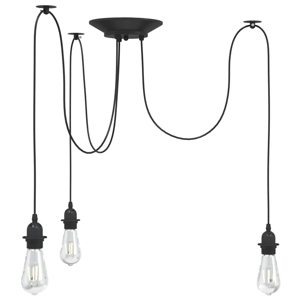 Vidaxl hanglamp met 3 lamphouders e27 metaal zwart