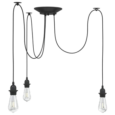 Vidaxl hanglamp met 3 lamphouders e27 metaal zwart