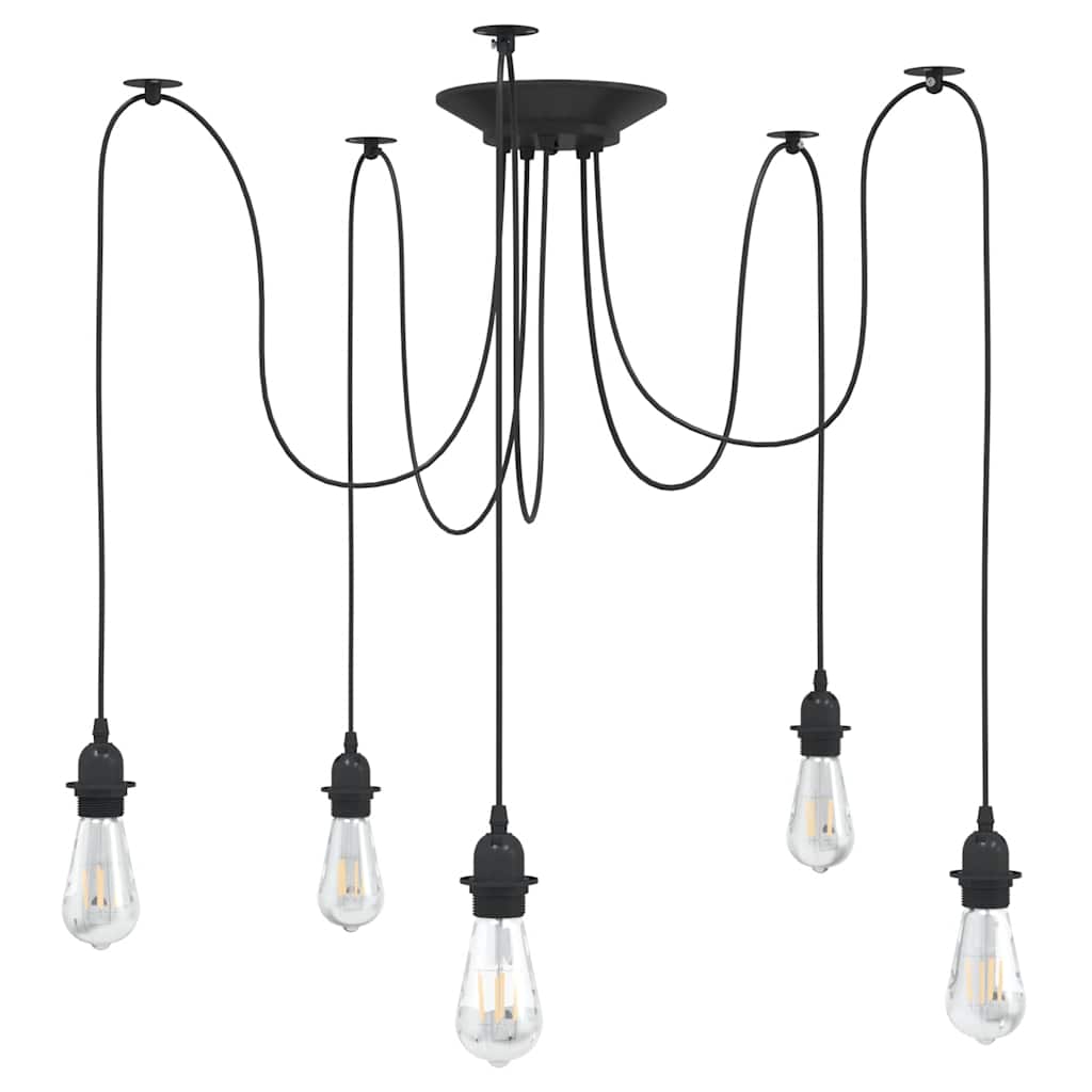 Vidaxl hanglamp met 5 lamphouders e27 metaal zwart