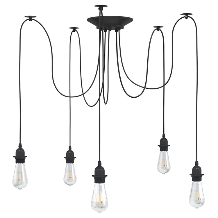 Vidaxl hanglamp met 5 lamphouders e27 metaal zwart
