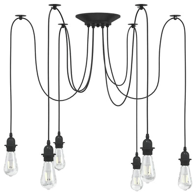 Vidaxl hanglamp met 6 lamphouders e27 metaal zwart
