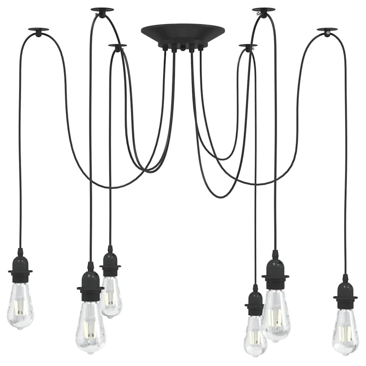 Vidaxl hanglamp met 6 lamphouders e27 metaal zwart