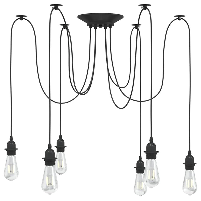 Vidaxl hanglamp met 6 lamphouders e27 metaal zwart