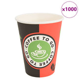 Vidaxl papieren koffiekopjes 1000 st 12oz 300 ml rood en zwart - afbeelding 1