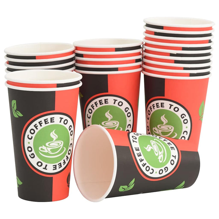 Vidaxl papieren koffiekopjes 1000 st 16oz 400 ml rood en zwart