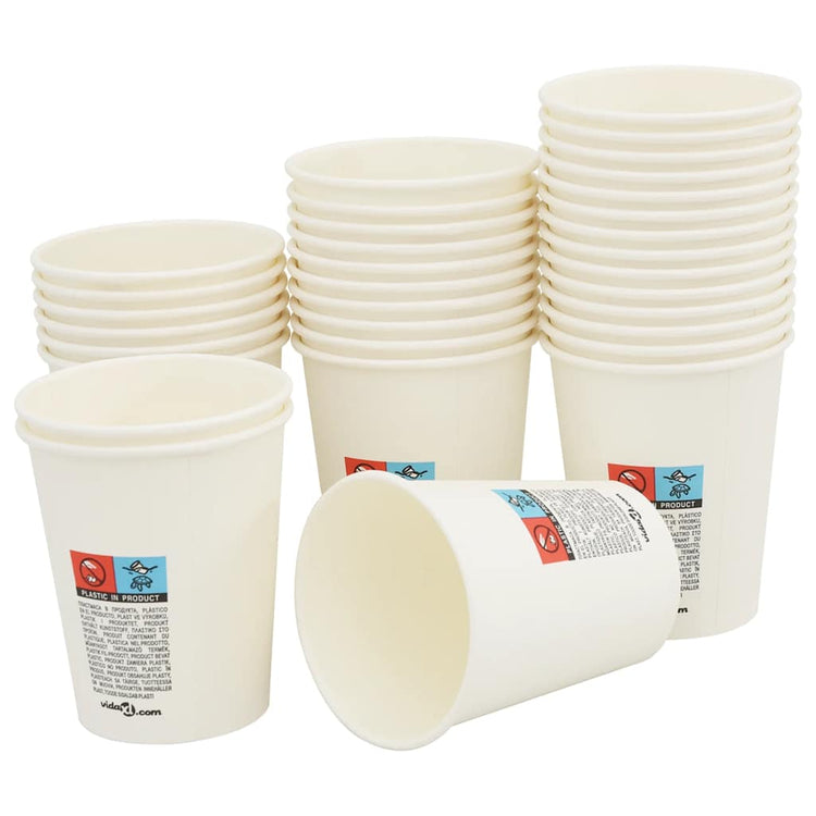 Vidaxl papieren koffiekopjes 1000 st 8oz 200 ml wit