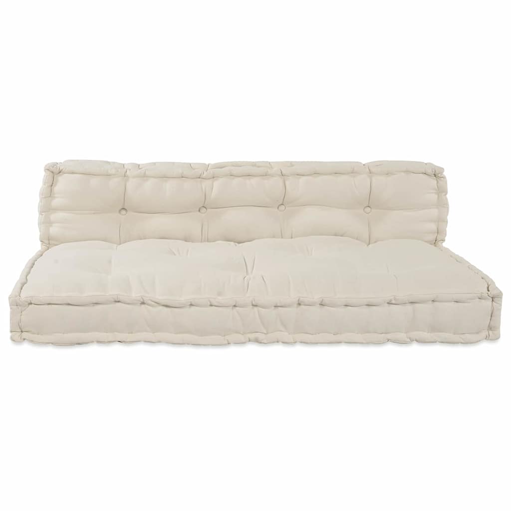 Vidaxl modulair bank 2 pcs crème 120 x 80 x 38 cm stof