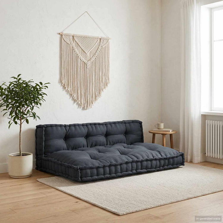 Vidaxl pallet sofa kussen 2 st stof antracietkleurig 120 x 80 x 38 cm
