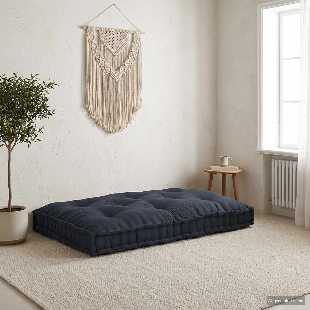Vidaxl pallet sofa kussen antracietkleurig 120 x 80 x 12 cm stof