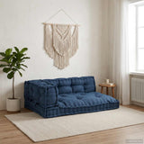 Vidaxl pallet sofa kussen 3 st stof indigo 120 x 80 x 38 cm - afbeelding 1
